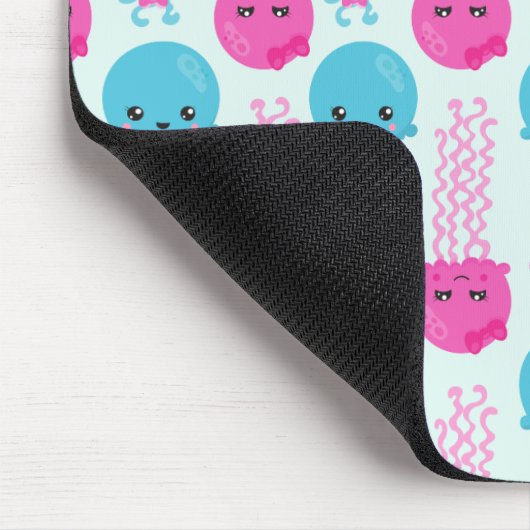 クラゲ模様，かわいいクラゲ，海獣 マウスパッド (コーナー)