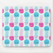 クラゲ模様，かわいいクラゲ，海獣 マウスパッド (正面)