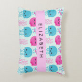 クラゲ模様,かわいいクラゲ,海,あなたの名前 アクセントクッション (正面(垂直))