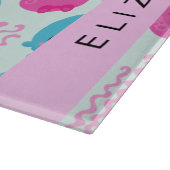 クラゲ模様,かわいいクラゲ,海,あなたの名前 カッティングボード (角)