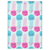 クラゲ模様，かわいいクラゲ，海，あなたの名前 クリップボード (裏面)