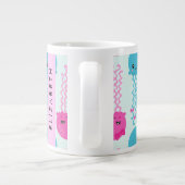 クラゲ模様,かわいいクラゲ,海,あなたの名前 ジャンボコーヒーマグカップ (裏面)