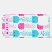 クラゲ模様,かわいいクラゲ,海,あなたの名前 Case-Mate iPhoneケース (裏面 (横))