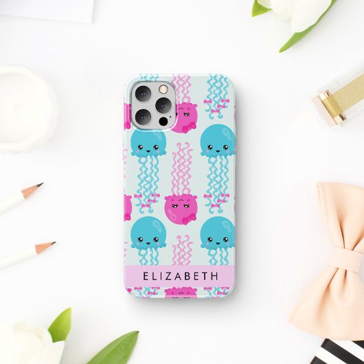 クラゲ模様 かわいいクラゲ 海 あなたの名前 iPhone 16ケース