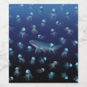 クラゲ模様 ワインラベル (シングルラベル)