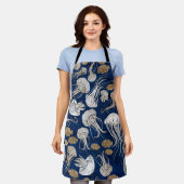 クラゲ水中パターン エプロン (着用した状態)