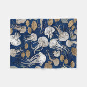 クラゲ水中パターン フリースブランケット (正面(横))