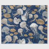 クラゲ水中パターン ラッピングペーパー (フラット)