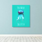 クラゲ水彩カラフルモダン水中競技 キャンバスプリント (インサイチュ (ウッドフロア))