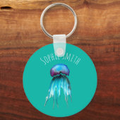 クラゲ水彩カラフルモダン水中競技 キーホルダー (正面)