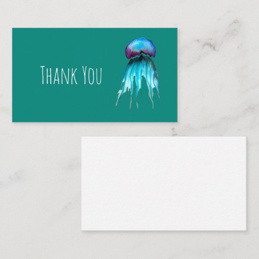 クラゲ水彩カラフルモダン水中競技 ノートカード (正面/裏面)