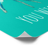 クラゲ水彩カラフルモダン水中競技 ポスター (角)