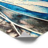 クラゲ水彩カラフル海アート ポスター (角)