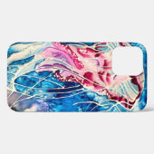 クラゲ水彩カラフル海アート Case-Mate iPhoneケース (裏面 (横))
