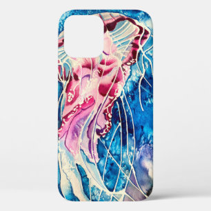 クラゲ水彩カラフル海アート iPhone 12ケース