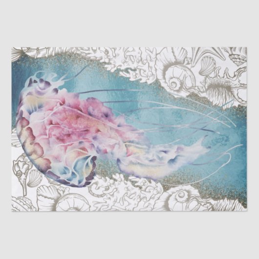 クラゲ水彩ティッシュペーパー 薄葉紙 (正面)