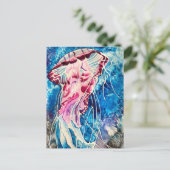 クラゲ水彩海芸術 ポストカード (スタンド正面)