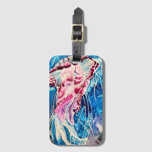 クラゲ水彩海芸術 ラゲッジタグ (正面縦)