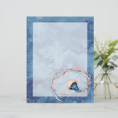 クラゲ水彩無地の文字筆記用紙 (スタンド正面)