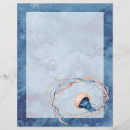 クラゲ水彩無地の文字筆記用紙