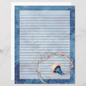 クラゲ水色裏書状筆記用紙 (正面/裏面)