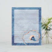 クラゲ水色裏書状筆記用紙 (スタンド正面)