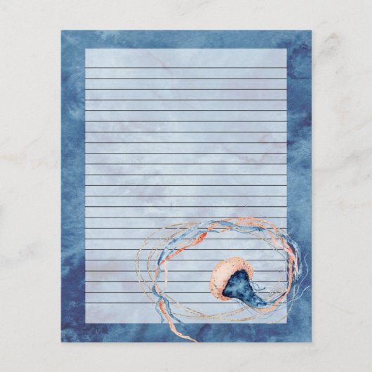 クラゲ水色裏書状筆記用紙 (正面)