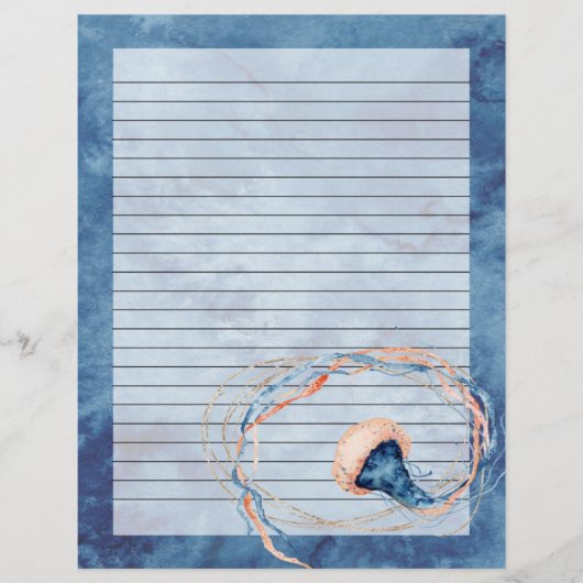 クラゲ水色裏書状筆記用紙 (正面)