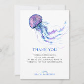 クラゲ海ビーチザシーベビーシャワー サンキューカード (正面)