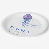 クラゲ海ビーチザシーベビーシャワー ペーパープレート (アングル)