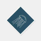 クラゲ海洋生物水中競技 モダン スタンダードカクテルナプキン (角)