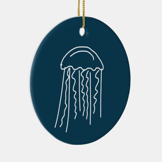 クラゲ海洋生物水中競技 モダン セラミックオーナメント (右)