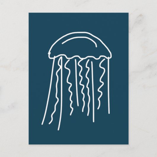 クラゲ海洋生物水中競技 モダン ポストカード (正面)