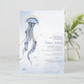 クラゲ海海水色ベビーシャワー 招待状 (スタンド正面)
