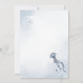 クラゲ海海水色ベビーシャワー 招待状 (裏面)