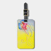 クラゲ海生物オリジナルアートイラストレーション ラゲッジタグ (正面縦)