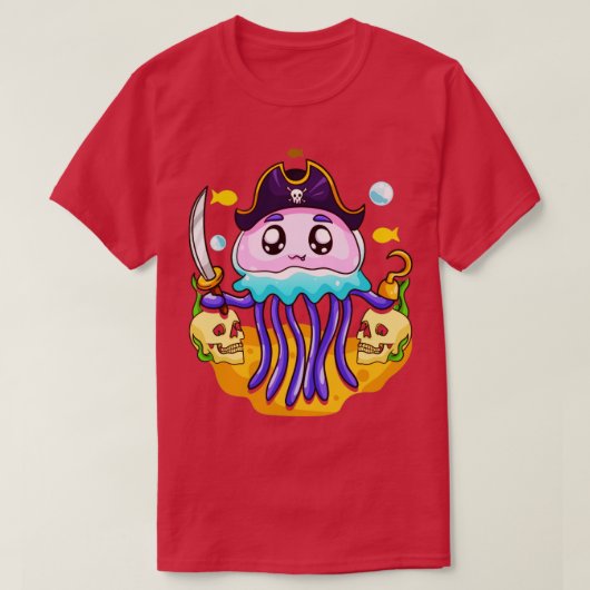 クラゲ海賊パーティー日 Tシャツ (デザイン正面)
