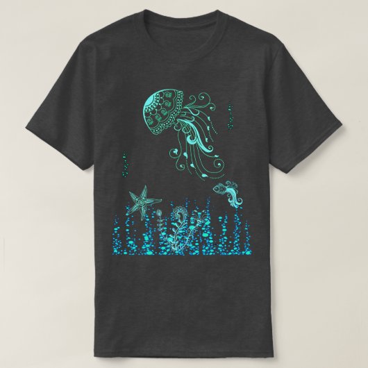 クラゲ海 Tシャツ (デザイン正面)