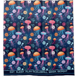 クラゲ漬けボールカスタム文字 シャワーカーテン