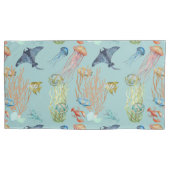 クラゲ珊瑚及び熱帯魚 枕カバー (正面左)