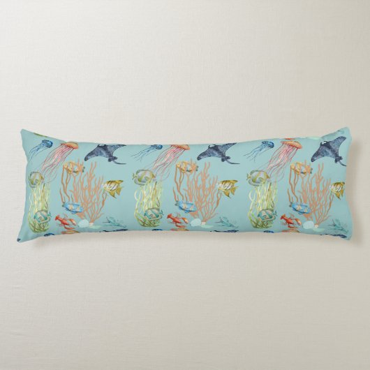 クラゲ珊瑚及び魚 ボディピロー (正面)