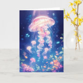 クラゲ白熱［赤熱］光を放つ幽霊海 カード (黄色い花)