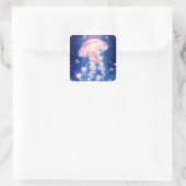 クラゲ白熱［赤熱］光を放つ幽霊海 スクエアシール (バッグ)