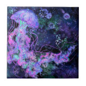 クラゲ白熱［赤熱］光を放つ-ミグネッドスケッチアートコレクション タイル (正面)