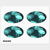 クラゲ白熱［赤熱］光を放つ 楕円形シール (シート)