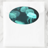 クラゲ白熱［赤熱］光を放つ 楕円形シール (バッグ)