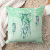 クラゲ航海のシーグリーンウォーター色 クッション (ブランケット)