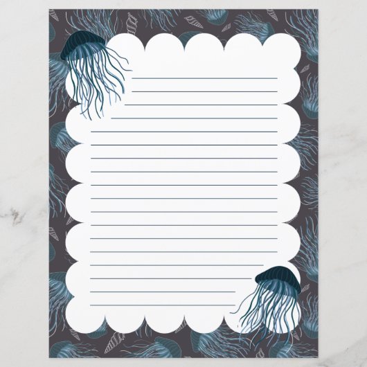 クラゲ裏文房具紙 (正面)