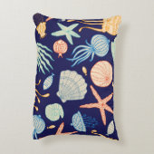 クラゲ貝類の藻類模様 アクセントクッション (裏面(縦))