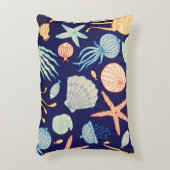 クラゲ貝類の藻類模様 アクセントクッション (正面(垂直))